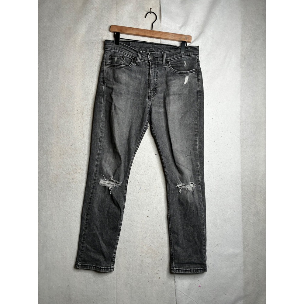 Levis 511 Slim Fit Distressed Faded Black Jeans Mens 32x30 (Fits 32x29)